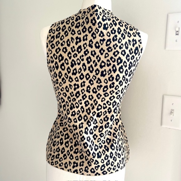 Theory Leopard-Print Shell Sleeveless Top Size M - Picture 4 of 6